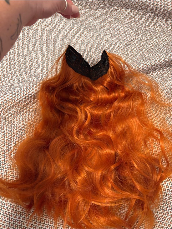 Accessories - Vibrant Orange Clip-In Hair Extension - Women's Hair Accessory